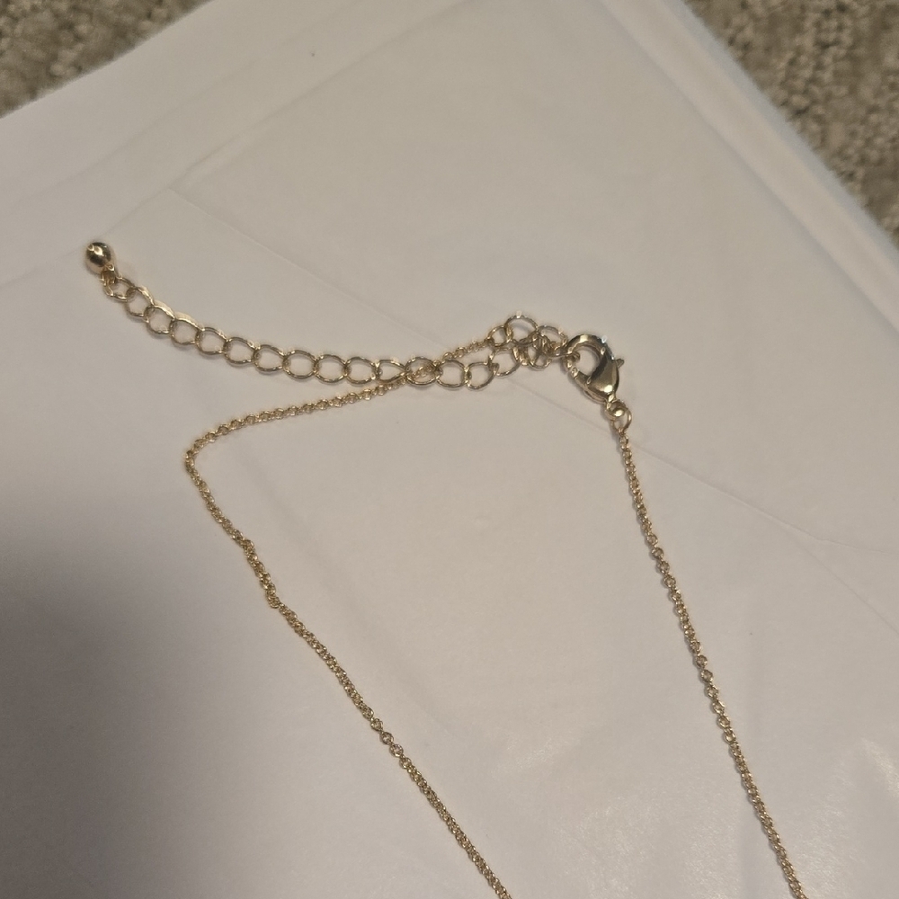 Marlyn Schiff Gold and Turquoise Pendant Bar Necklace - Picture 7 of 9